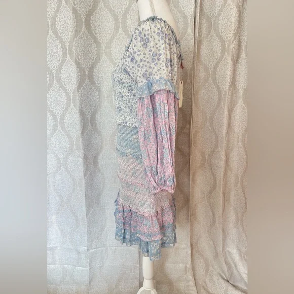 LoveShackFancy Ensley Mini Dress Blueberry Dust Size Large NWT - Picture 9 of 10